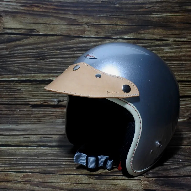leather visor 手作皮革帽舌 - 銅釦 深綠色