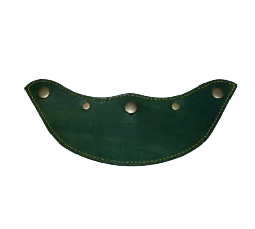 leather visor 手作皮革帽舌 - 銅釦 深綠色