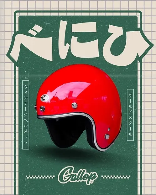 GALLOP 昭和系列 素色 3/4 復古安全帽
