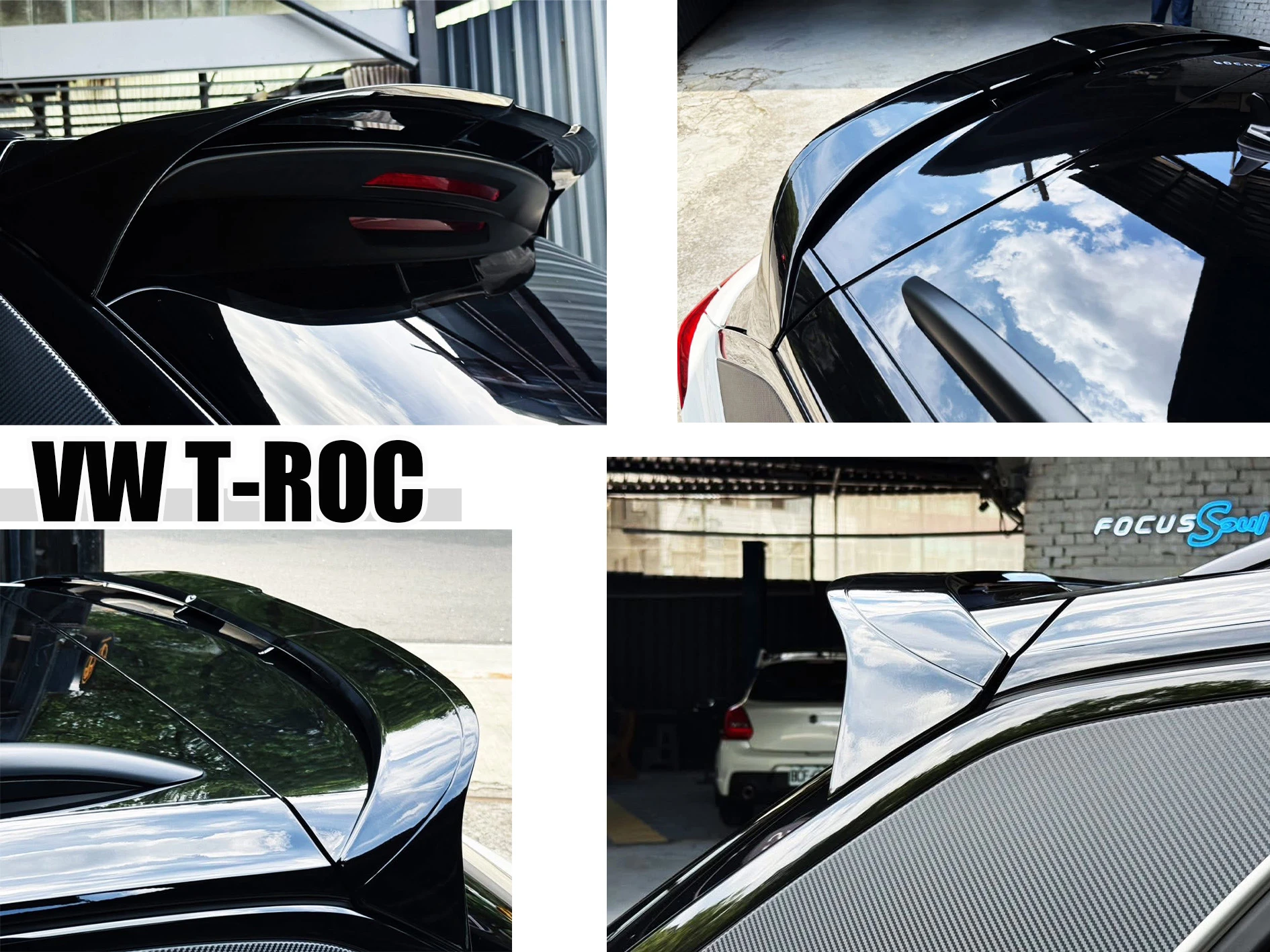 全新 VW 福斯 T-ROC 升級 AWK 3D特製塑膠材質 黑色烤漆 尾翼 亮黑