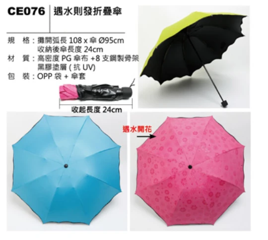 遇水則發折疊傘