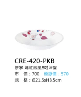 康寧 嫣紅微風8吋深盤