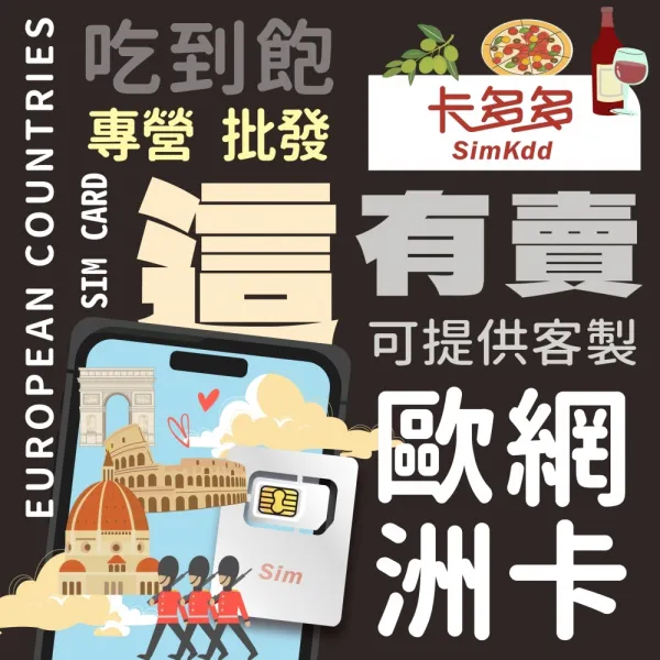 【歐洲43國】旅遊網路卡【 總流量方案】