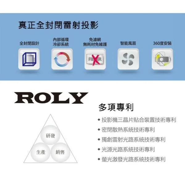 ROLY 全封閉雷射投影機 RL-600U WUXGA 投影機