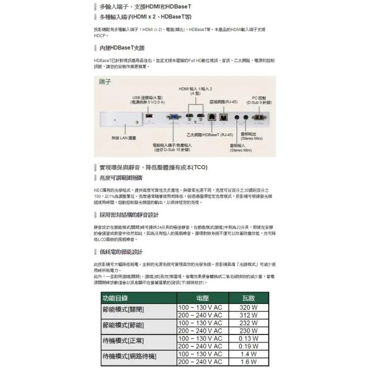 NEC P525WL 4K LCD 雷射投影機 5200ANSI WXGA 公司貨 現貨含稅