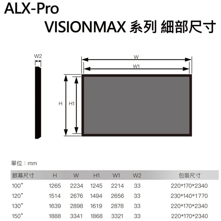 LIBETTER ALX-Pro VM-150 16:9 150吋 台製 中長焦晶柵抗光幕框幕 1.6高增益<來電私訊優惠價！>