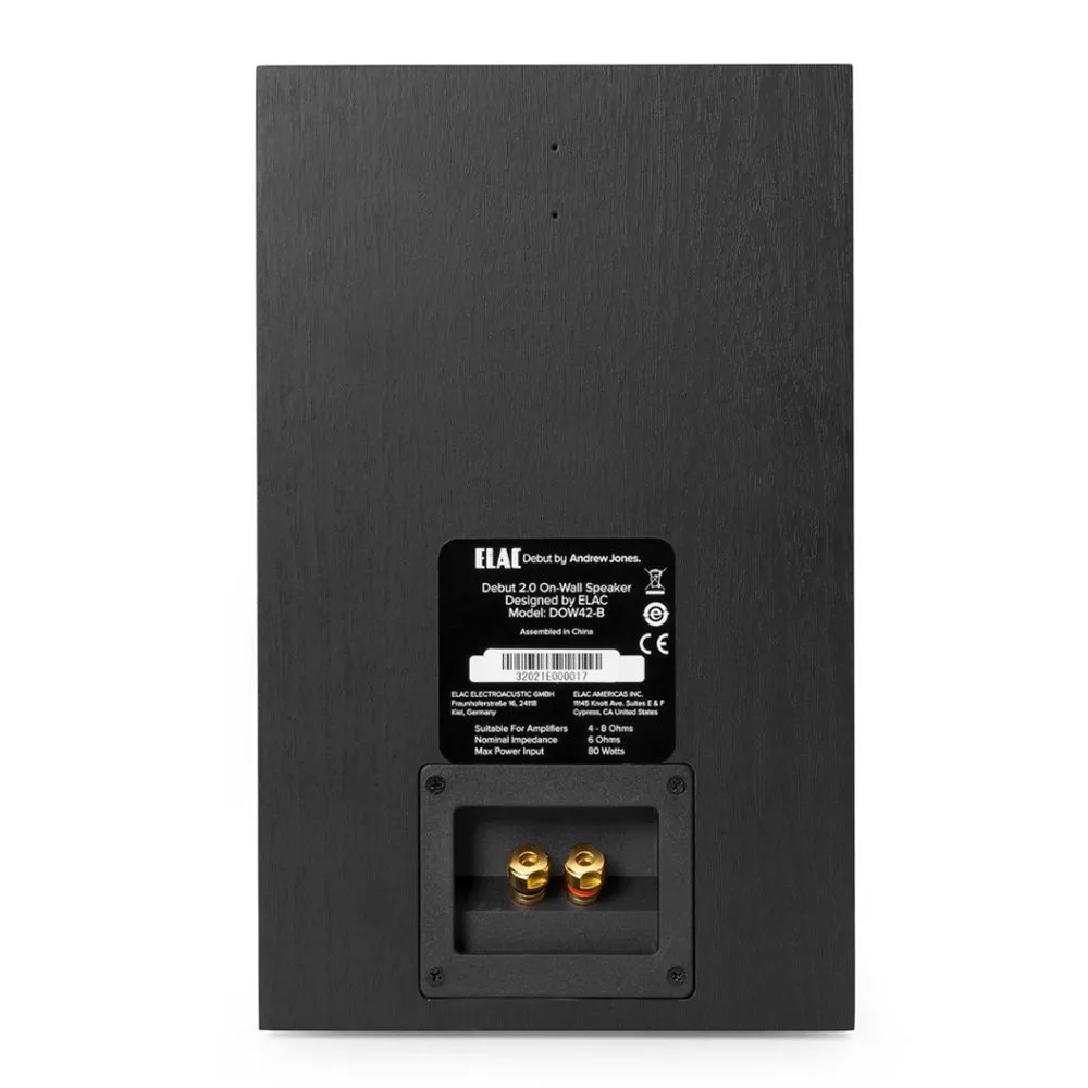 ELAC DEBUT 2.0 DOW42 壁掛式 家庭劇院喇叭 一對(黑)