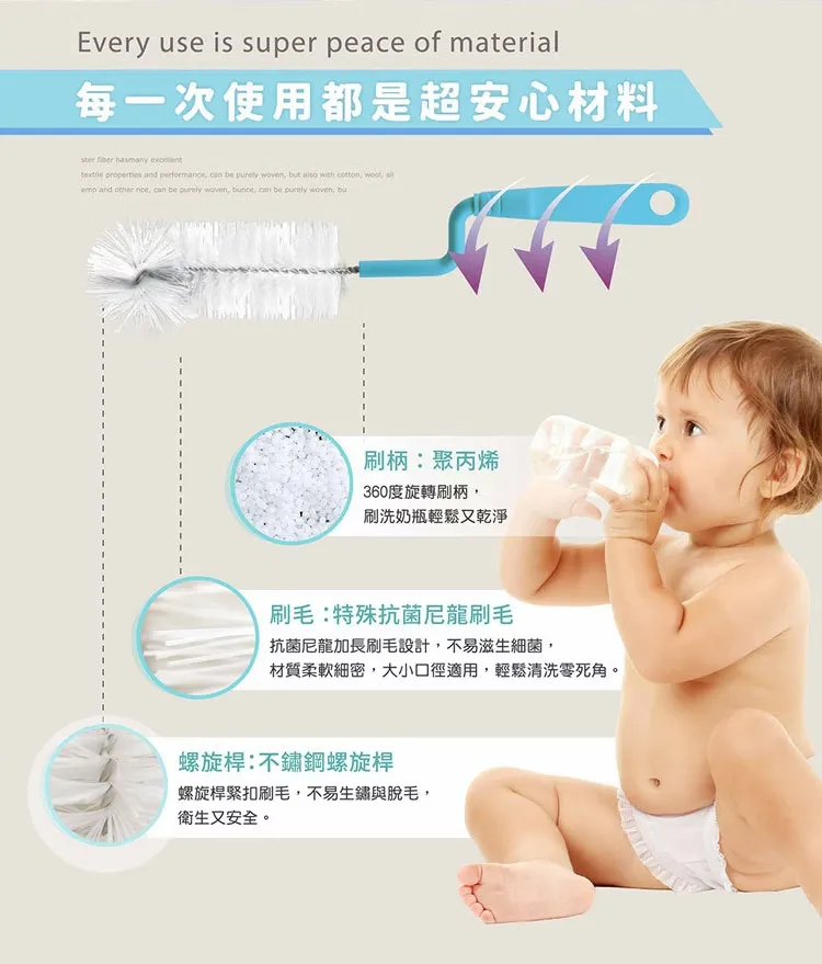 優生 抗菌旋轉奶瓶刷-皇帝企鵝(附奶嘴刷)