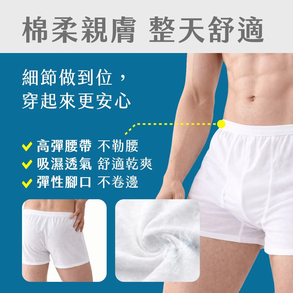奈森克林【EO滅菌免洗褲】-男士款 【3入/袋】 免洗內褲