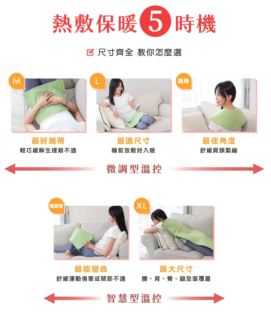 Comefree 乾濕兩用智慧型動力式熱敷墊-特大【40x80cm】 CF2264P