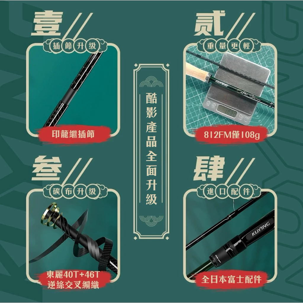 【LUREER】 KUYING 酷影 戲鮊 CTS834M 超輕量 海鱸竿 旅竿 路亞 多節竿 輕岸拋