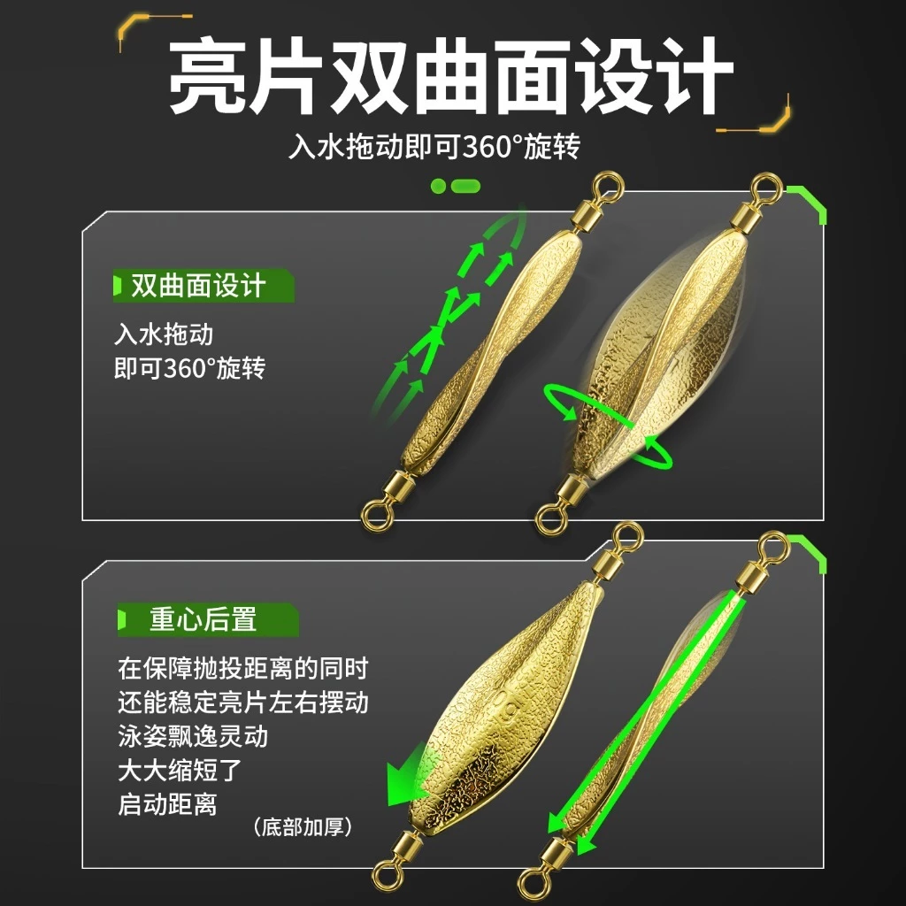 【LUREER】 抽芯旋轉亮片 5克 /10克 <雙曲面設計> 路亞 亮片 旋轉亮片