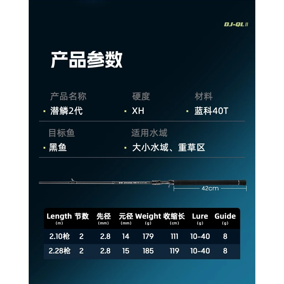 【LUREER】 DJIANG 潛麟二代 雷強竿 702XH / 762XH 搭配Fuji導環 雷強 泰國鱧 雷蛙