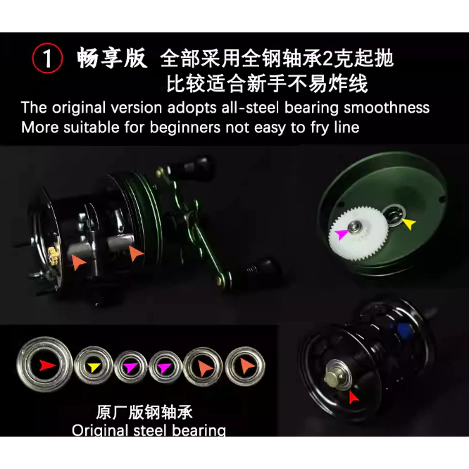 【LUREER】 艾歐仕 Aioushi 復古式鼓輪 BH300 <溪流微物專用> 鼓輪 微拋 雙軸捲線器