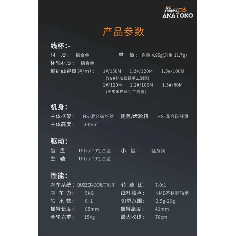【LUREER】 ANATONO 星殞 DC 騷音 小烏龜 《自帶出線聲》 泛用 路亞 安德魯 雙軸 捲線器