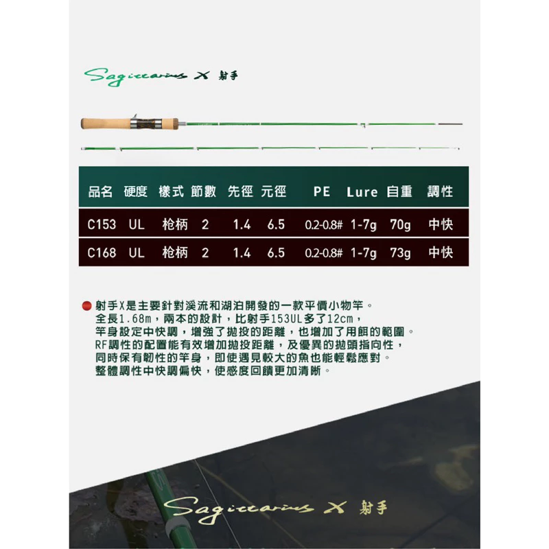 【LUREER】LUREGEE 射手X 溪流路亞竿 平價款 搭配Fuji環 溪流竿 路亞竿 2P