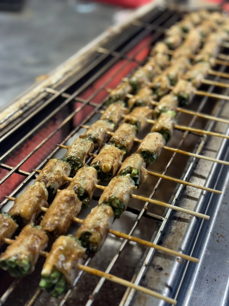青蔥嫩豬肉串