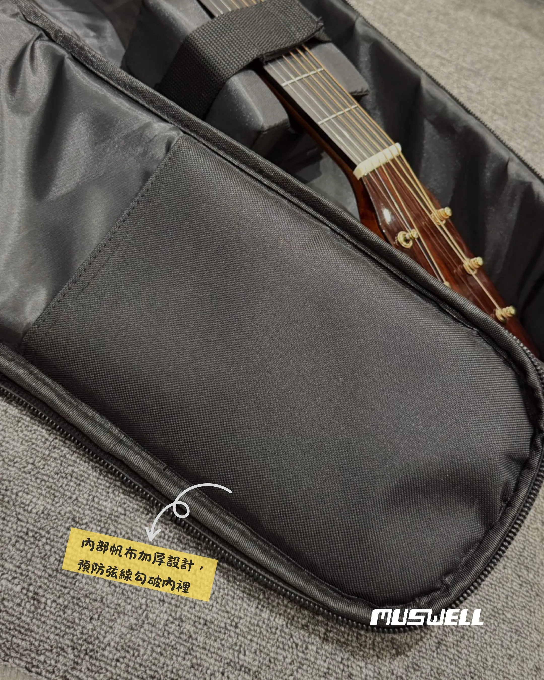 Muswell MAG1200 木吉他袋 牛津布防潑水 含枕頭 上下口袋 12mm鋪棉