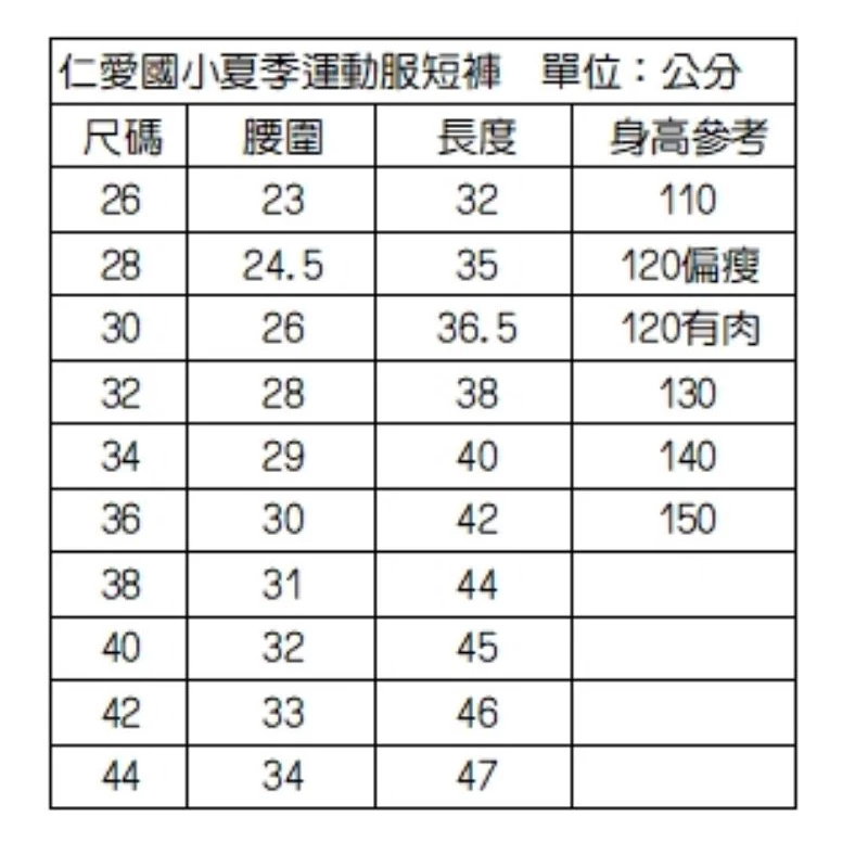 仁愛國小夏季運動服純棉排汗兩款