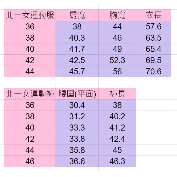 北一女中夏季運動服