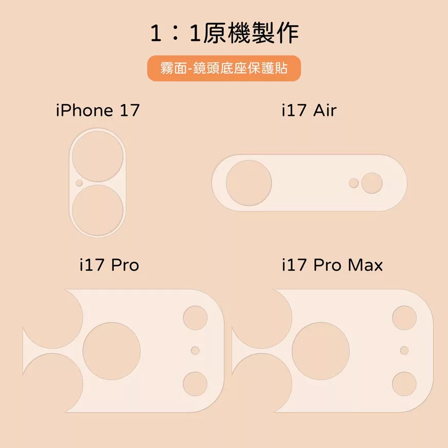 Apple iPhone 17/17 Air/17 Pro/17 Pro max 霧面鏡頭底座保護貼 軟膜 防塵防刮傷