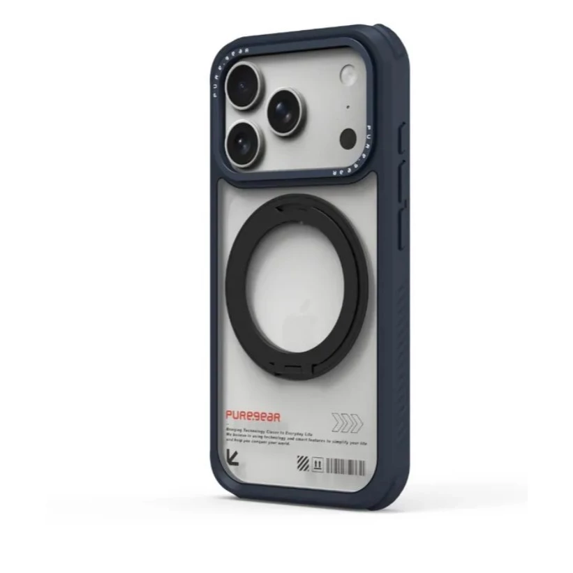 普格爾AppleiPhone 17 冰霧防摔旋轉支架保護殼MagSafe / 能量藍