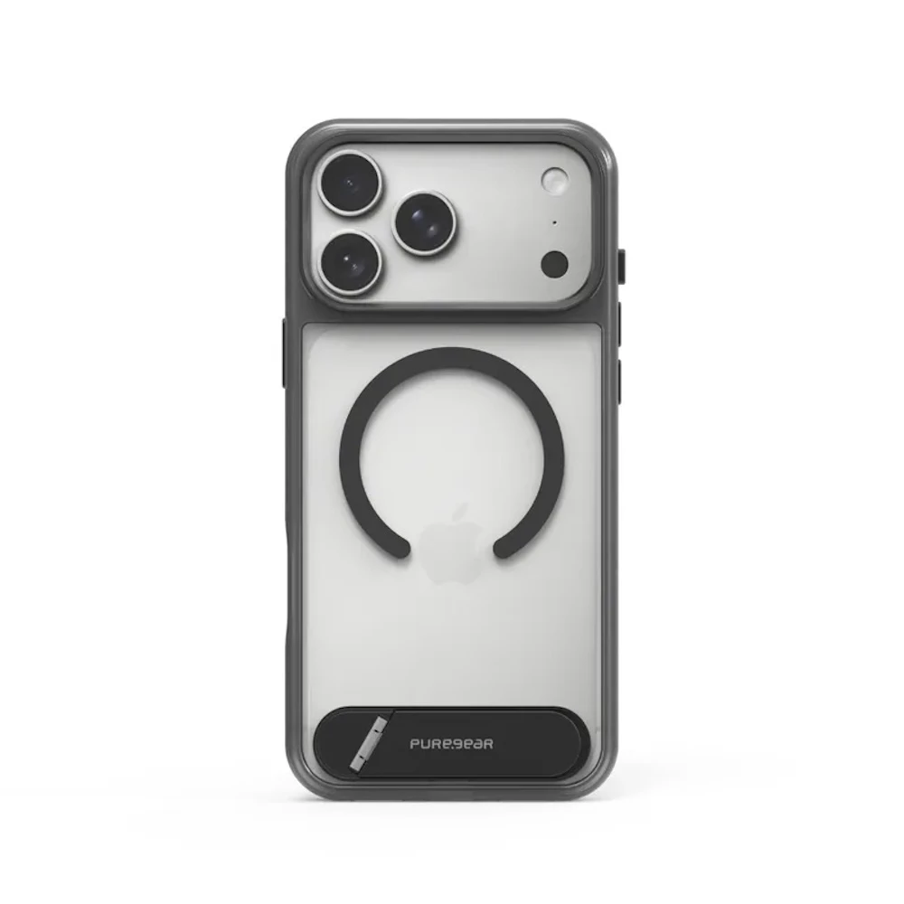 普格爾Apple iPhone 17 Pro Max 6.9 冰鑽磁吸支架保護殼 黑框