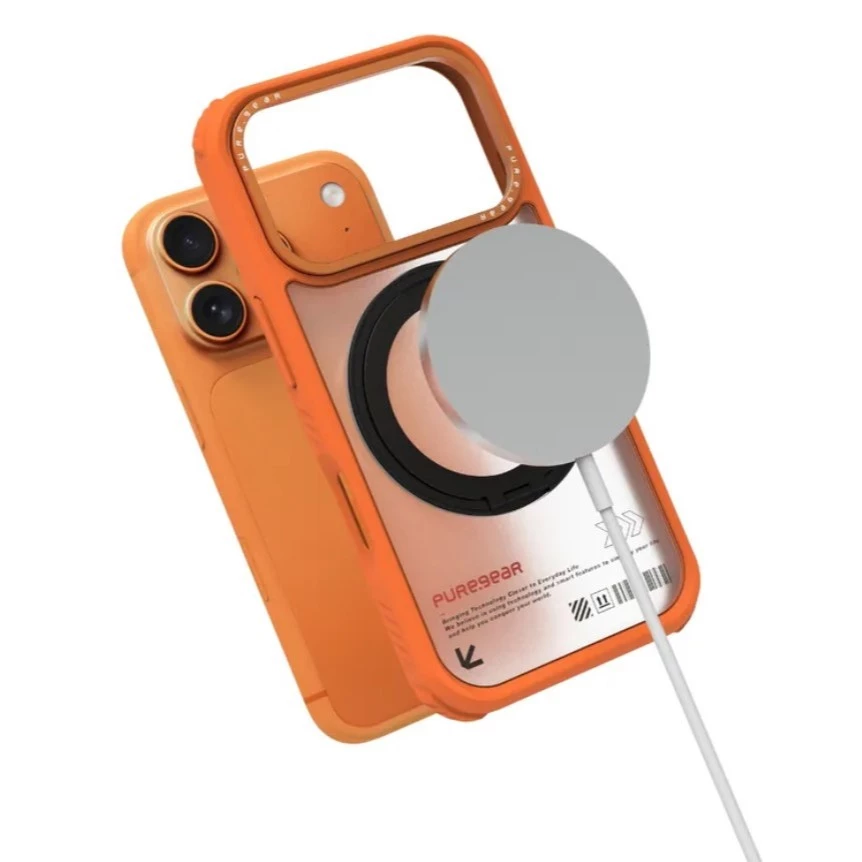 普格爾Apple iPhone 17 冰霧防摔旋轉支架保護殼MagSafe / 宇宙橙
