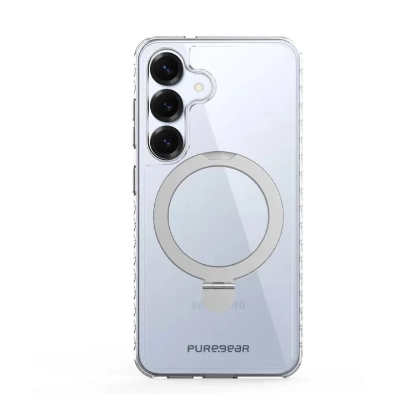 普格爾 Samsung S25 & S25 Plus 冰鑽防摔支架保護殼Magsafe / 閃銀