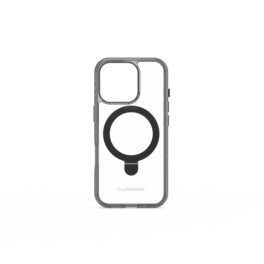 普格爾iPhone 16 Pro Max 6.9冰鑽磁吸支架保護殼 黑框