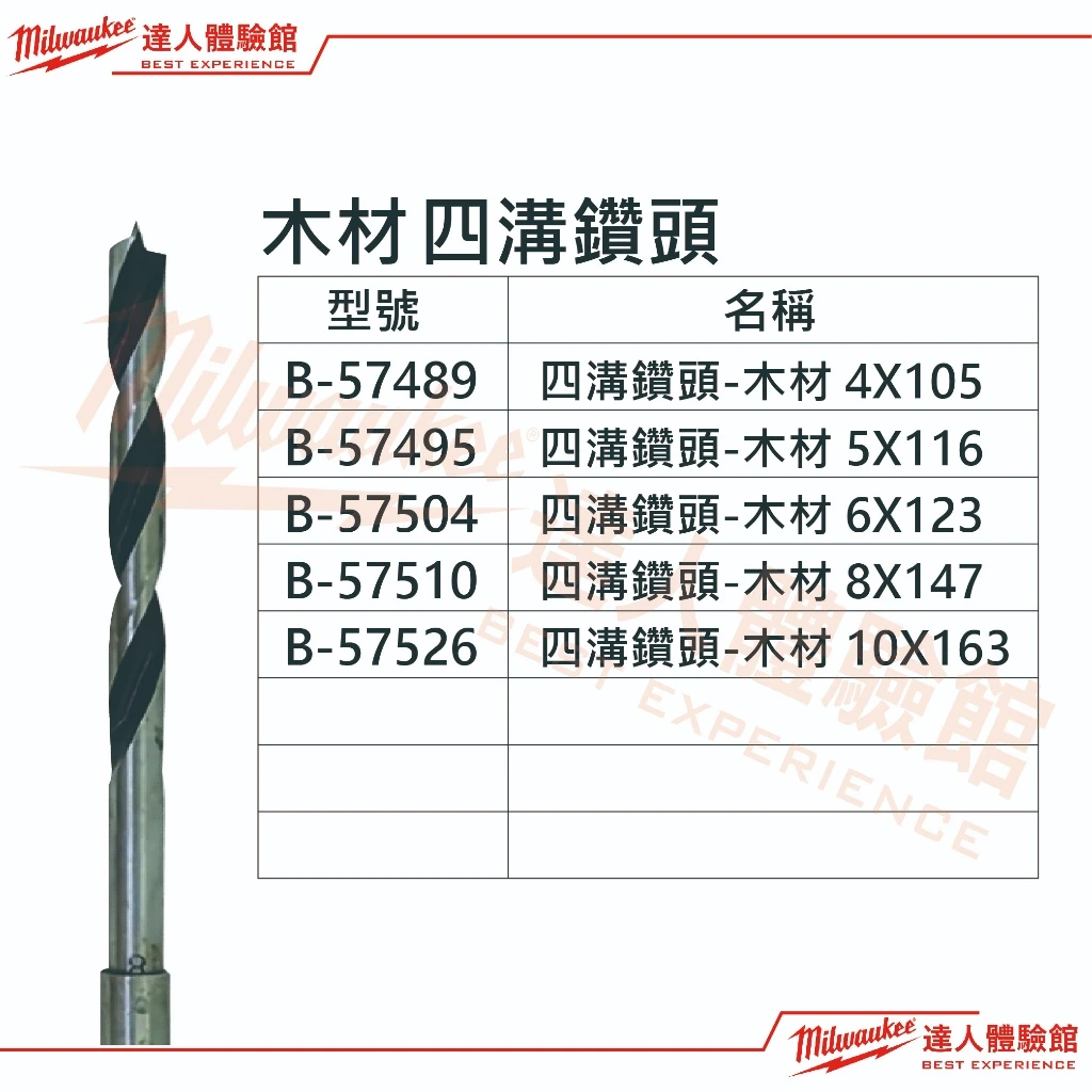 【飆破盤】Makita 牧田 B-57526 四溝鑽頭-木材 10X163 配件 五金 免出力電鑽