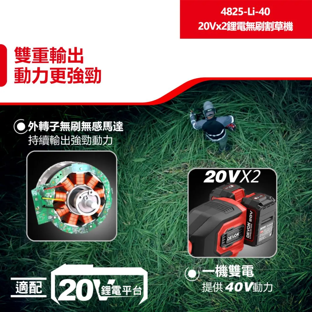 【飆破盤】DEVON大有 20V 無刷割草機 園藝 修剪 除草機 木工