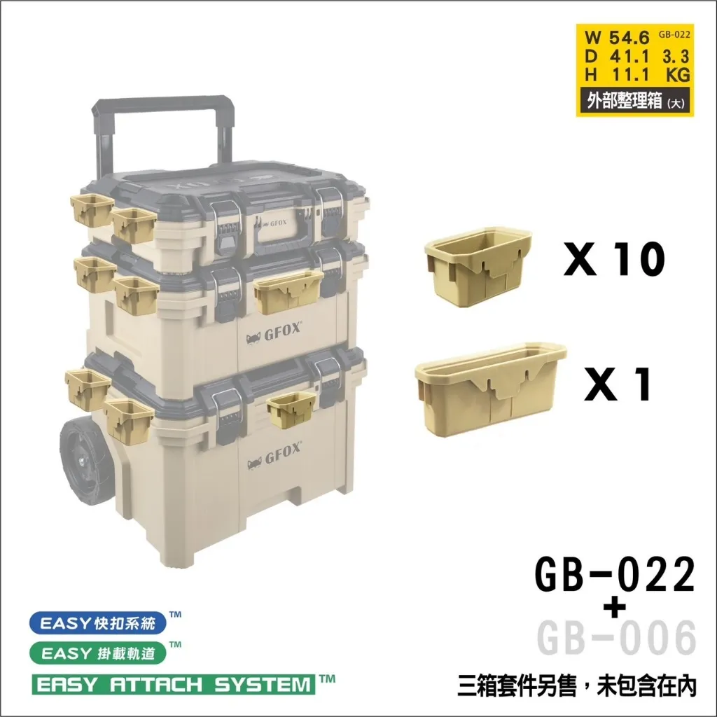 【飆破盤】風霸 GFOX 外部整理箱 風霸工具箱 堆疊工具箱 零件盒 GB-022