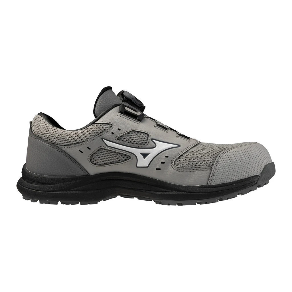 【飆破盤】MIZUNO 美津濃 美津濃 安全鞋 F1GA266305 黑底灰身白勾 防護鞋 安全鞋 鋼頭鞋