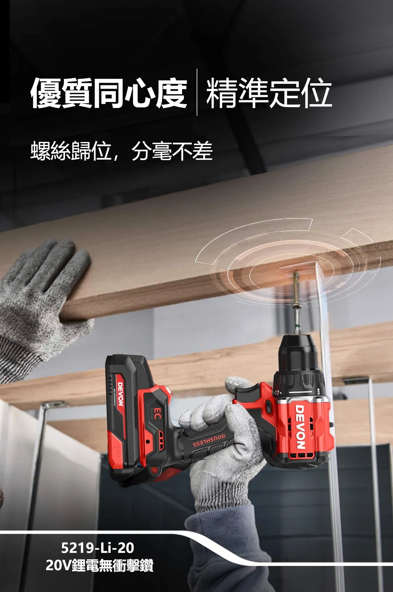 【飆破盤】DEVON大有 充電無刷電鑽20V 55Nm