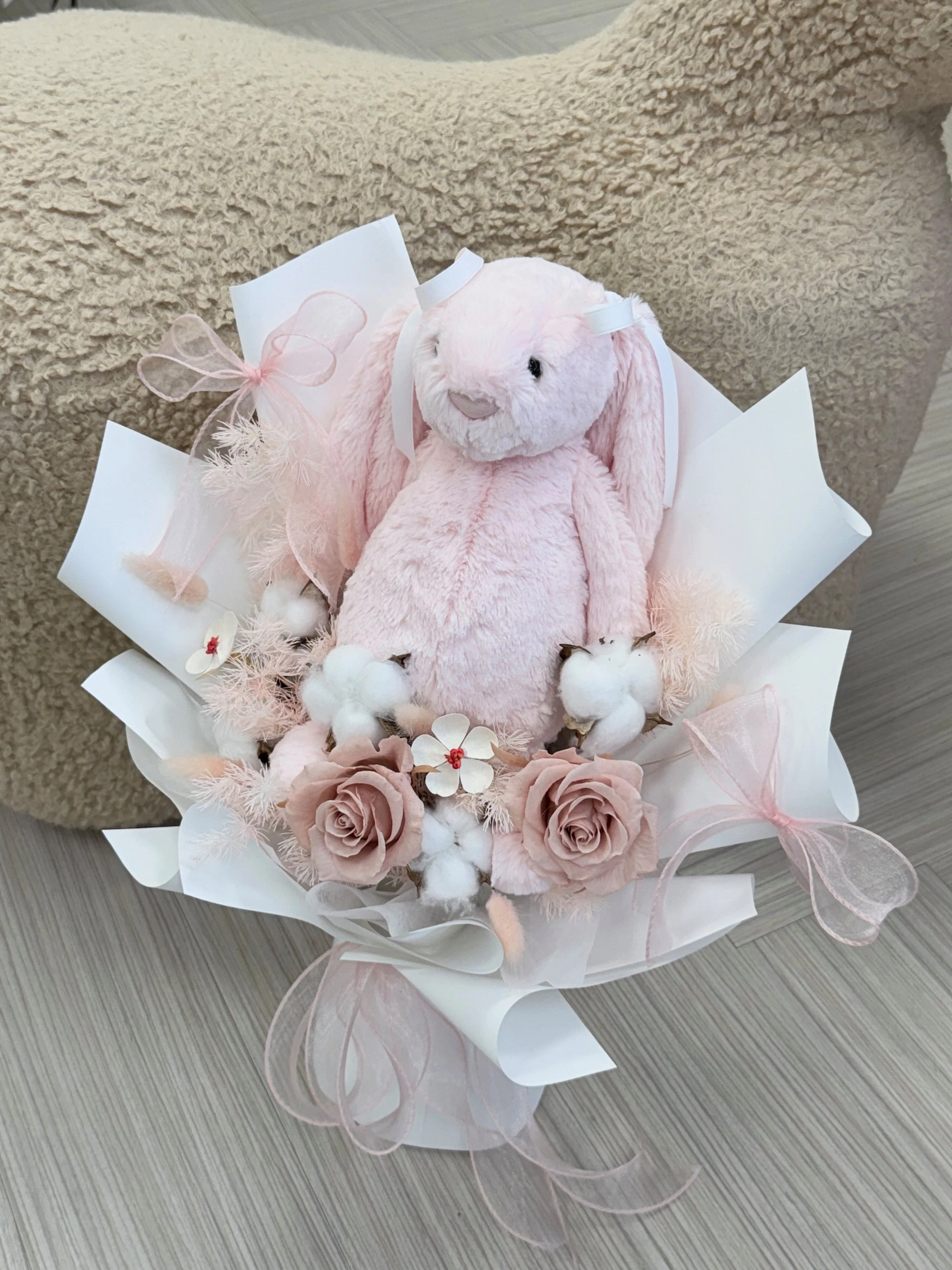 Jellycat淡粉紅兔