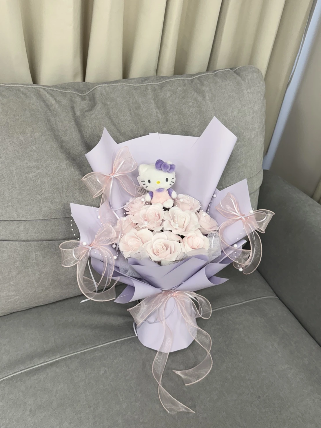 紫系hello kitty香皂花花束