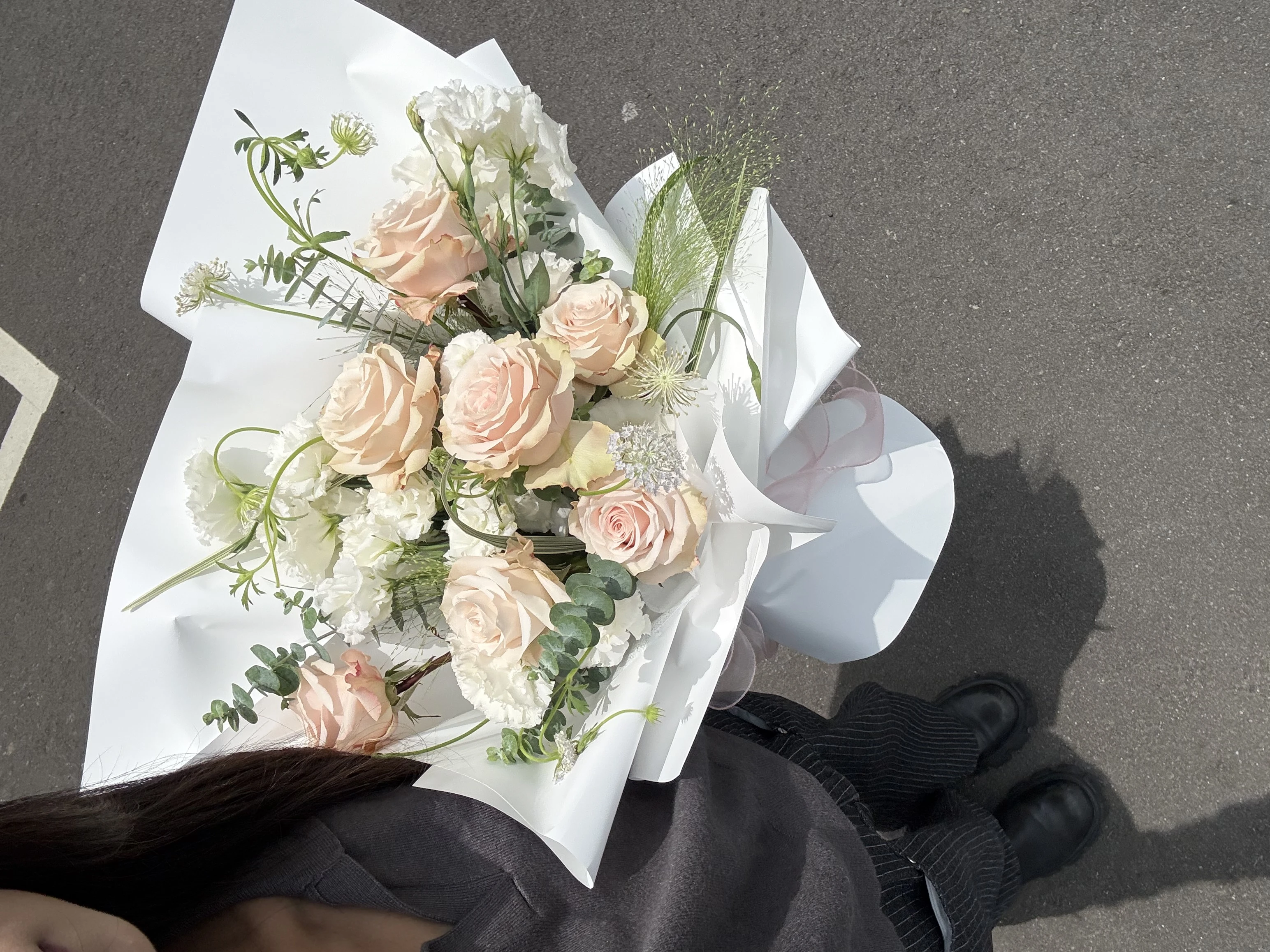 粉玫瑰花園鮮花