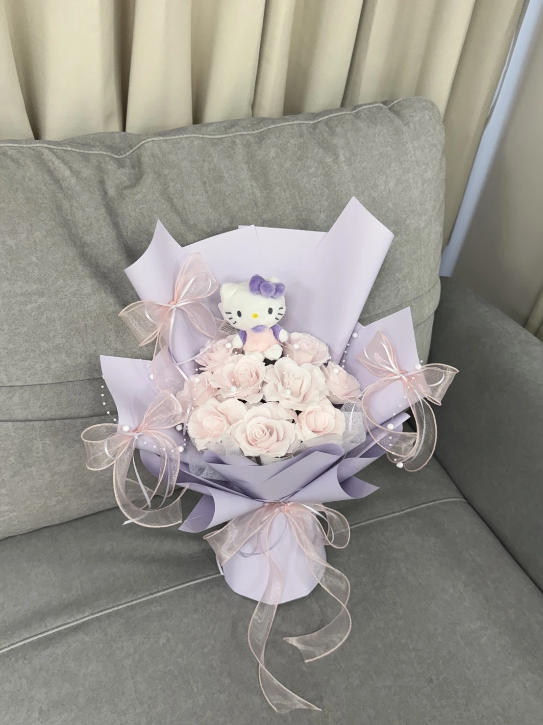 紫系hello kitty香皂花花束