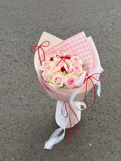 粉系生日蛋糕鮮花