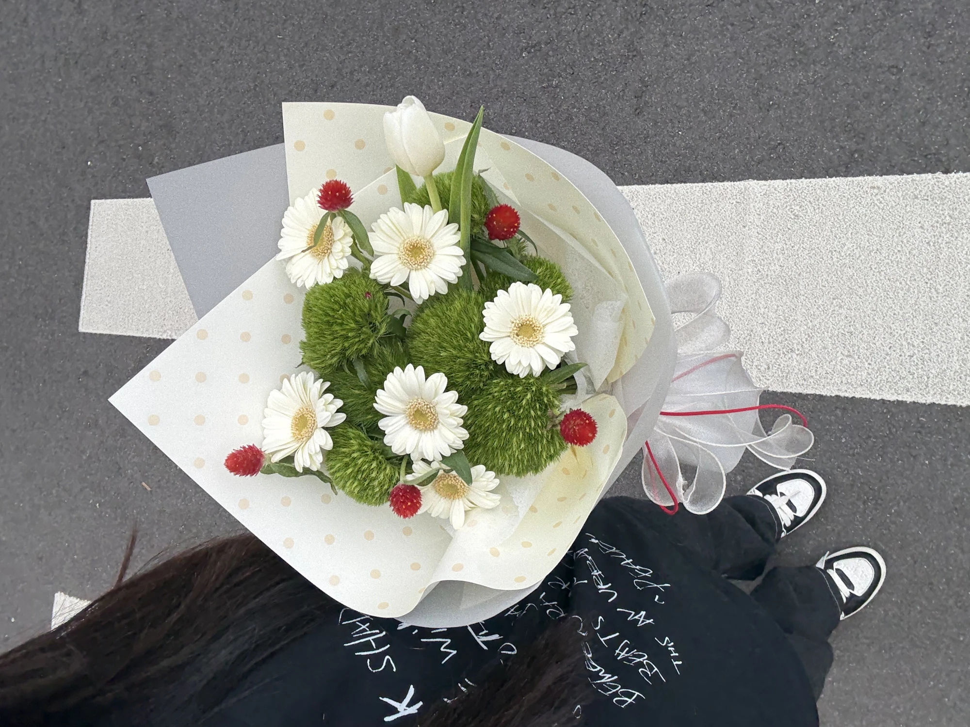 圓仔綠鮮花花束
