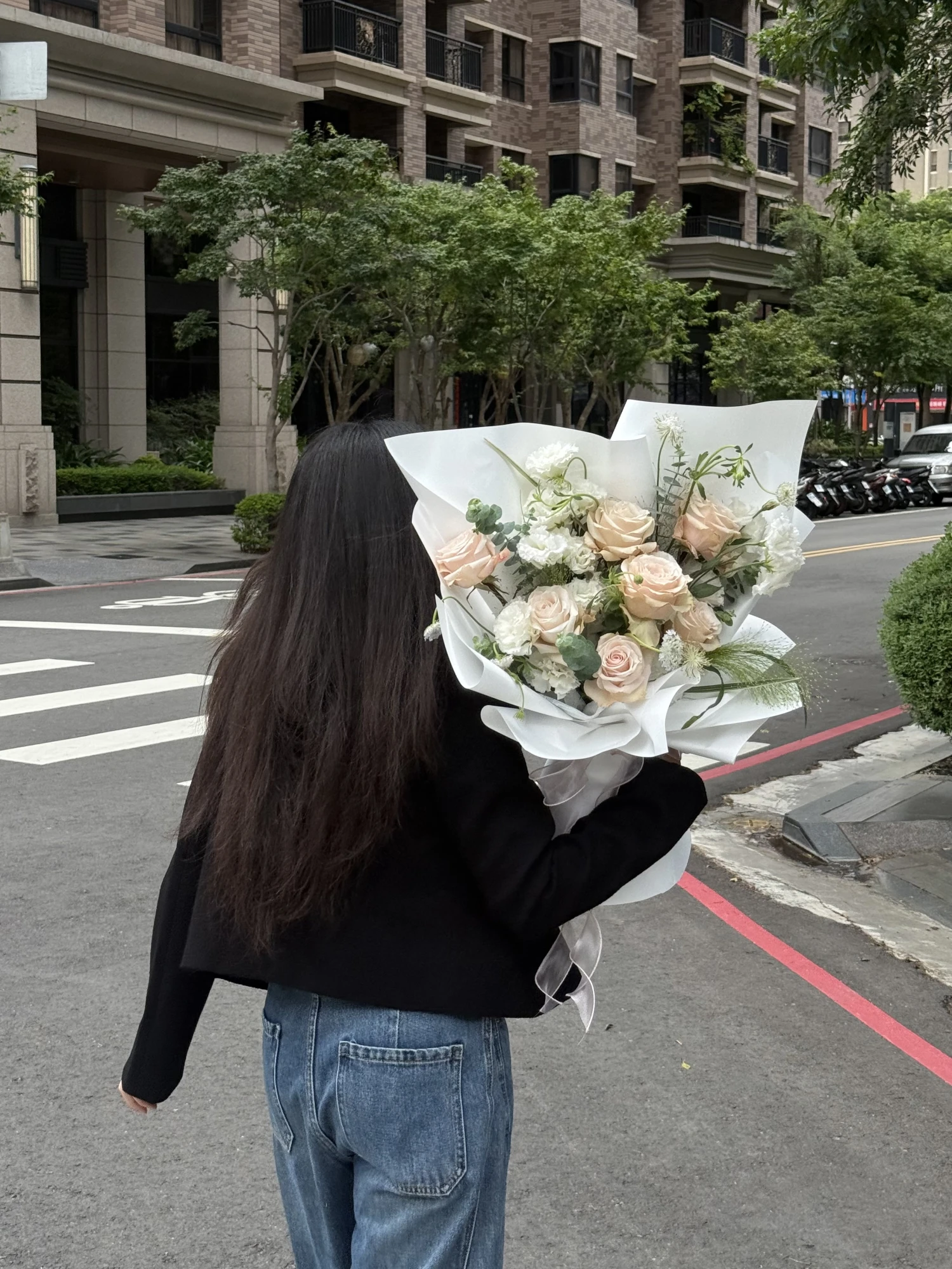 粉玫瑰花園鮮花