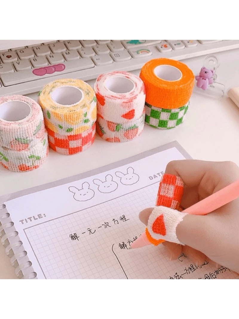 【買五送一】護指 彈力自黏繃 可愛護指繃帶 防繭繃帶 防磨防護繃帶 手指纏繞帶 自粘繃帶