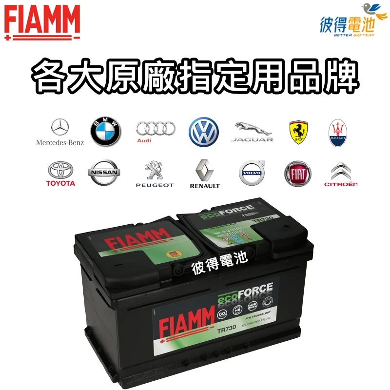 義大利FIAMM TR730 EFB 75AH 怠速熄火汽車電瓶 FORD Focus Kuga Range