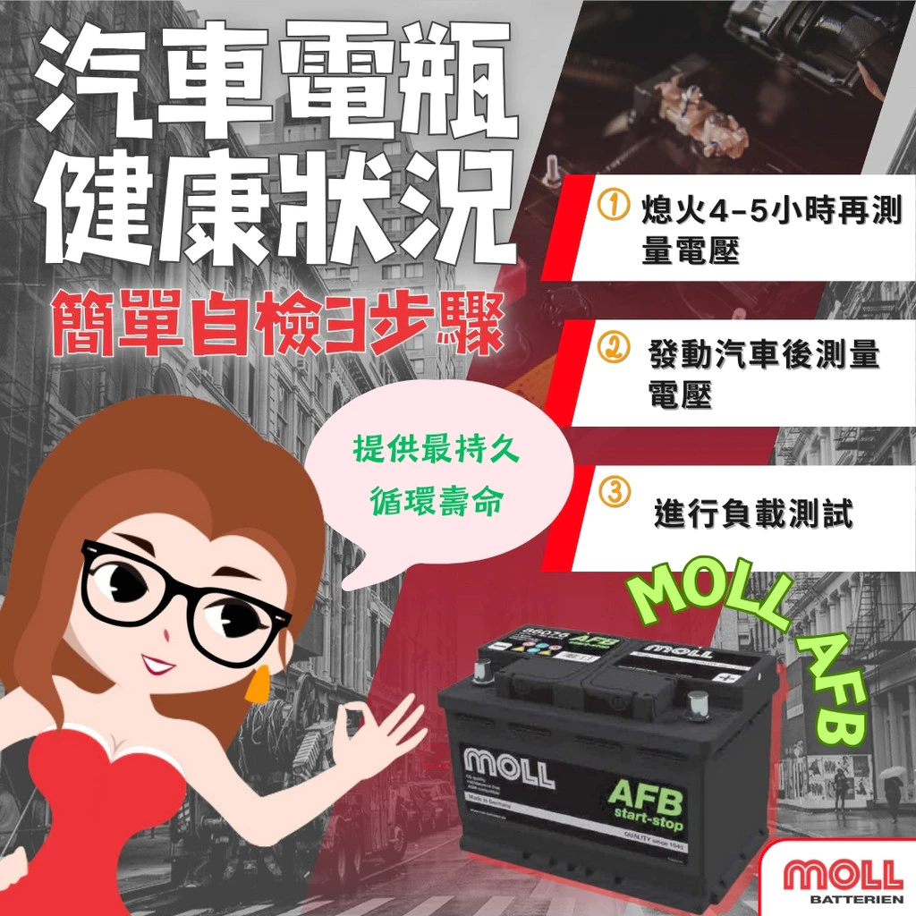 MOLL 86066 Start-Stop AFB電瓶 高性能 12V 66AH 640CCA 免加水汽車電池 德國製