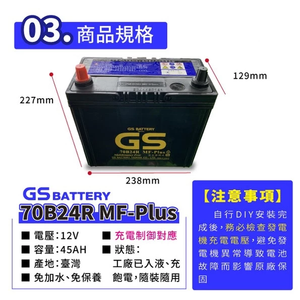 GS統力 70B24R 汽車電瓶 汽車電池 充電制御對應 JIMMY 吉米 SWIFT SX4 吉星