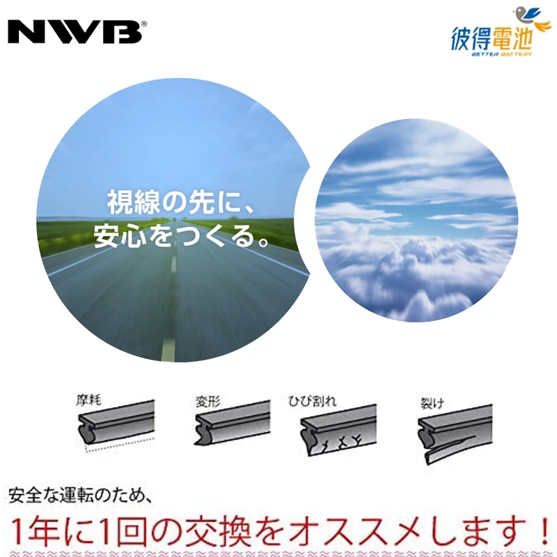 【彼得電池】日本NWB DW系列 9mm 雨刷膠條 軟骨雨刷皮 石墨覆膜 DESIGN三節式軟骨雨刷替換膠條 日本製造