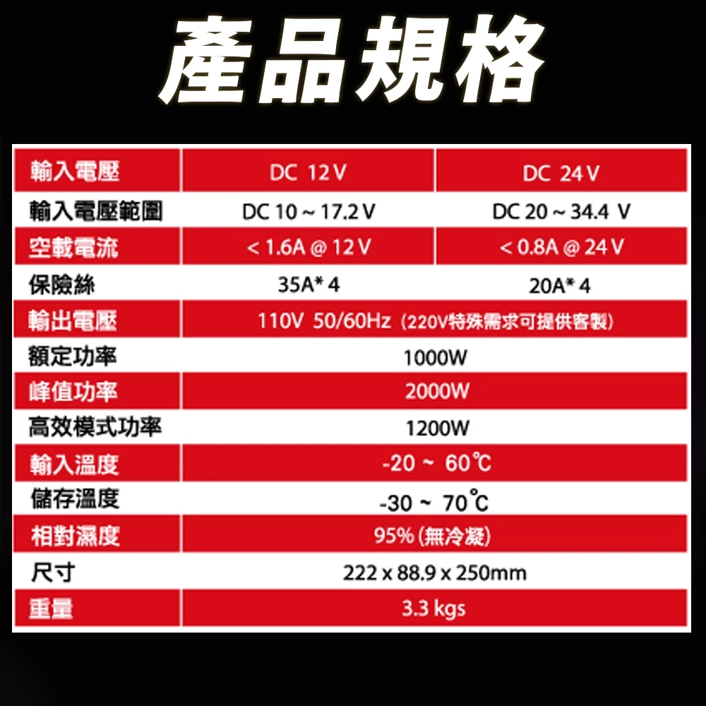 麻新電子 SPI-3000W 純正弦波 電源轉換器 24V 48V 3000W 領先全台 最高性能