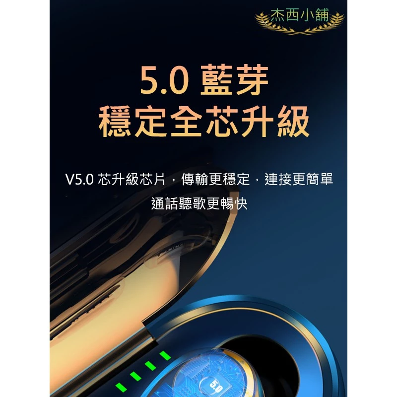 Amoi夏新【至尊版】F9 無線藍芽耳機 藍牙5.0 LED三真電顯 自動配動 蘋果、安卓適用