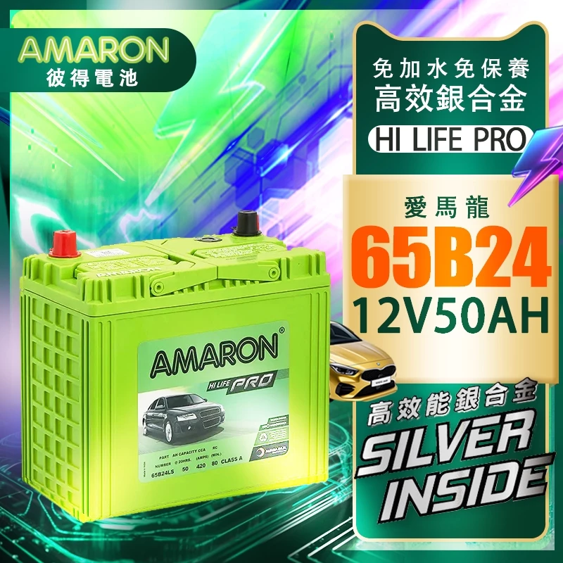 AMARON 愛馬龍 65B24RS 銀合金 汽車電瓶 爆發力強 WISH VIOS U5 Tercel